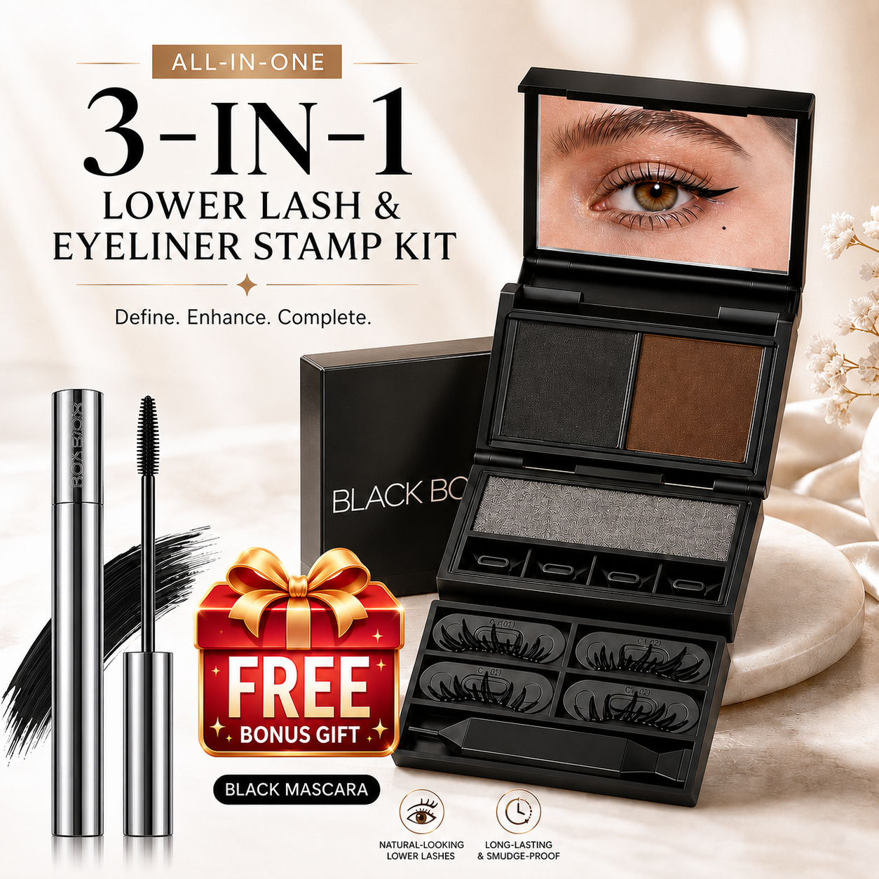 🔥HOT SALE 70% OFF🔥⏱️ 3-in-1 Lower Lash & Eyeliner Stamp Kit