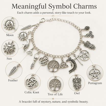 ✨🔥Last Day 50% OFF🌙Vintage Witchy Charm Bracelet | Celestial Gothic Boho Jewelry for Women