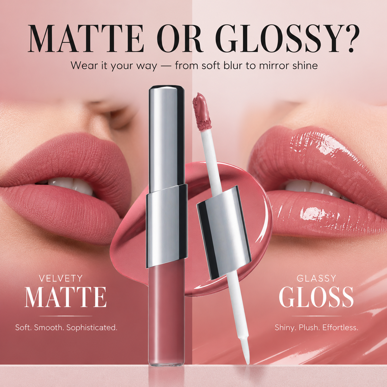 💄✨ Velvet Matte & Glass Shine Lip Duo