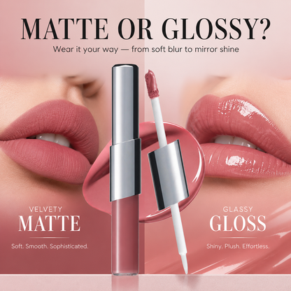 💄✨ Velvet Matte & Glass Shine Lip Duo