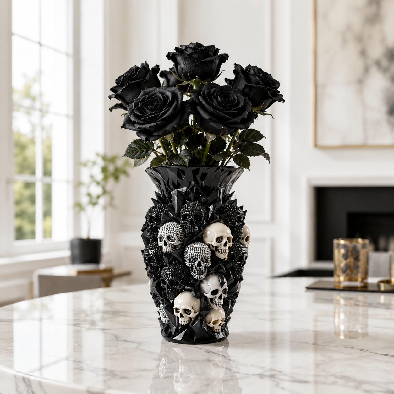 Grimrose™ – Gothic Skull Vase