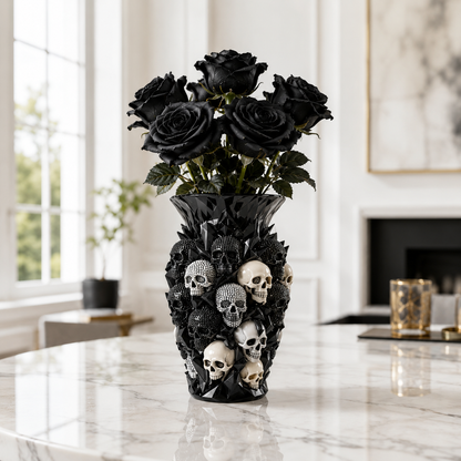 Grimrose™ – Gothic Skull Vase