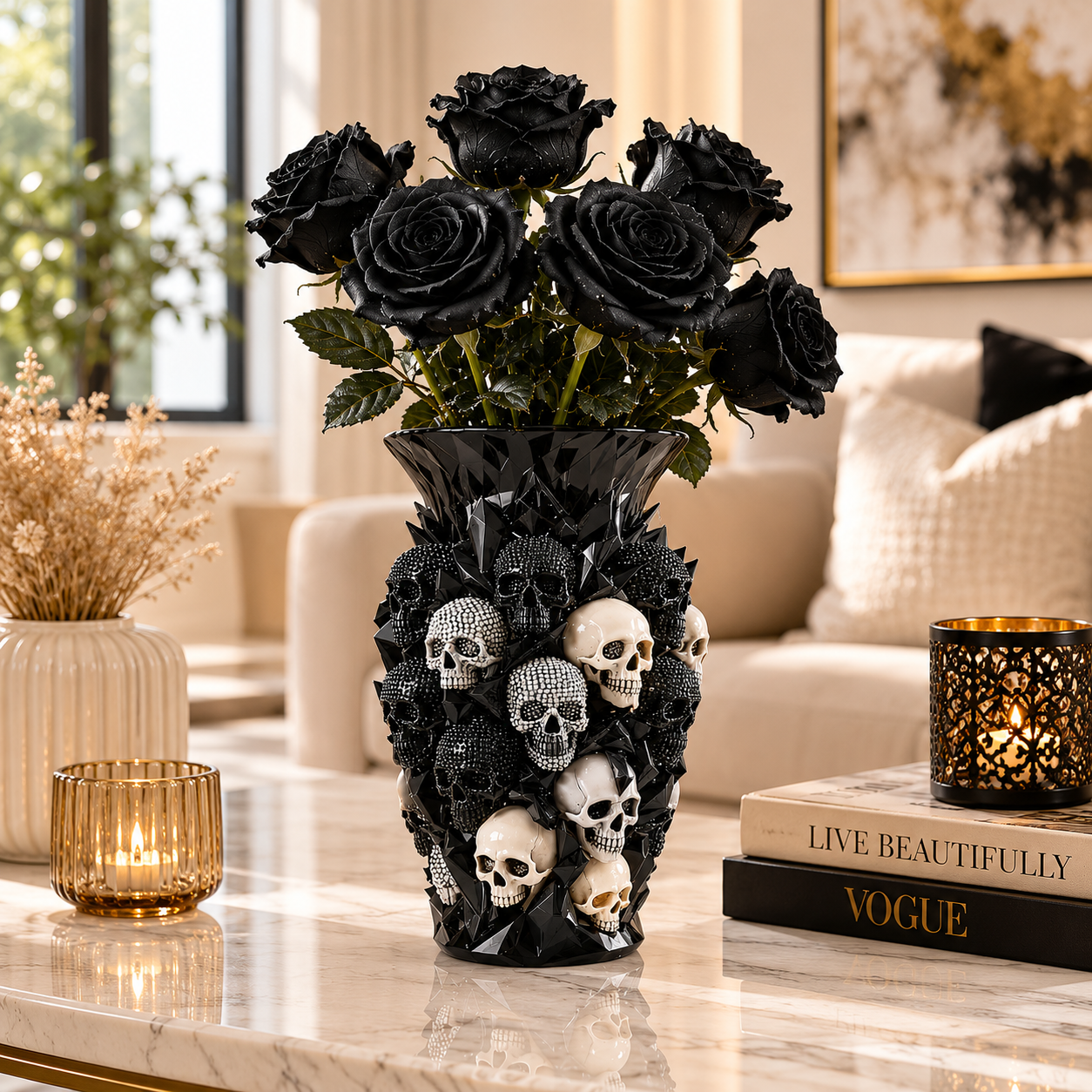 Grimrose™ – Gothic Skull Vase