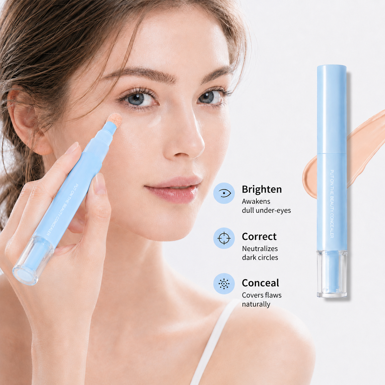 🖋️✨LAST DAY SALE BUY 1  GET 1 FREE!!💙Dual-effect Concealer & Foundation Eye Concealer - 24-hour long-lasting