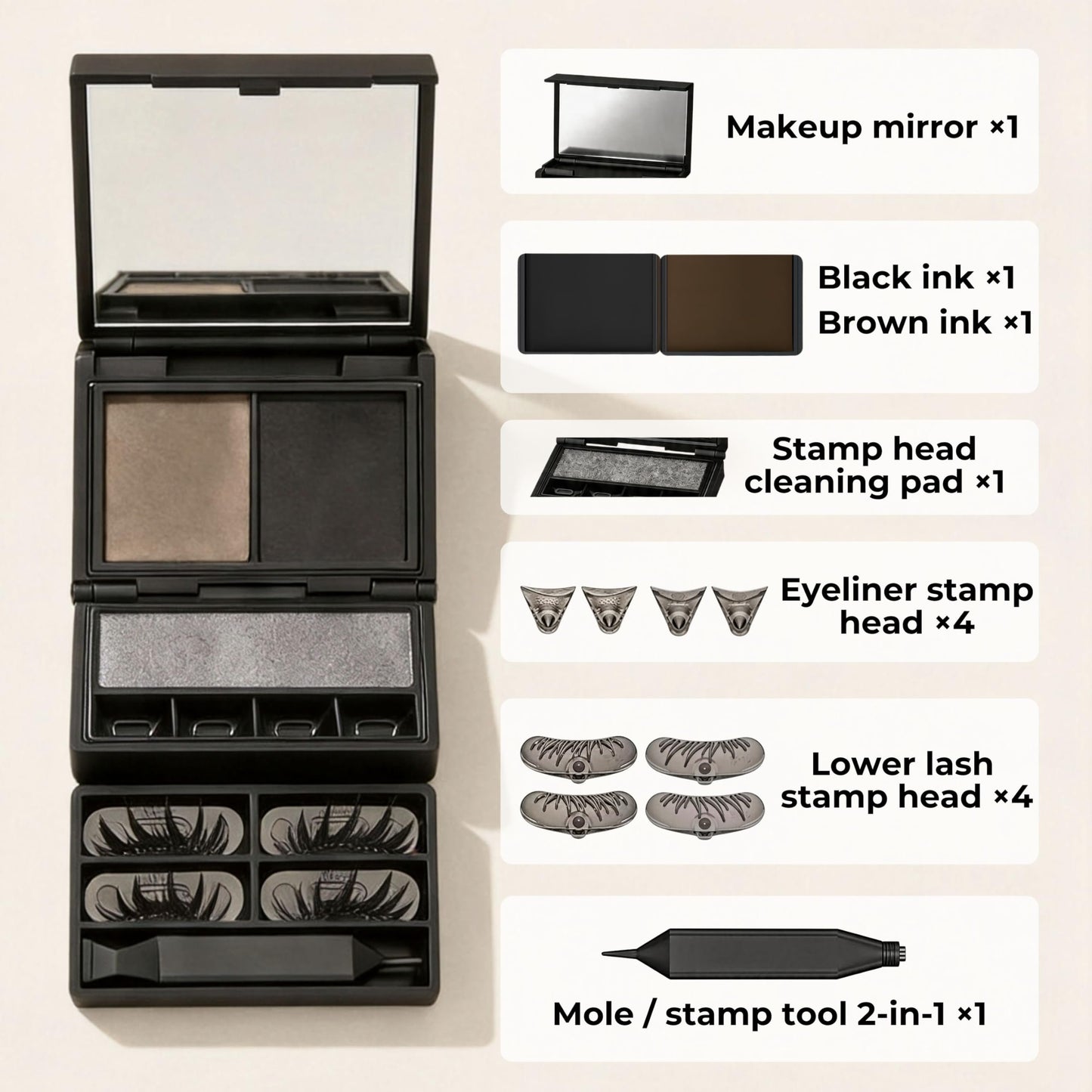 🔥HOT SALE 70% OFF🔥⏱️ 3-in-1 Lower Lash & Eyeliner Stamp Kit